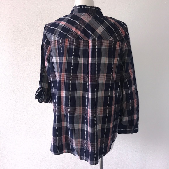 NWT Kraft Kat plaid 100% cotton button down 3x - Picture 3 of 8